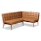 Baxton Studio Sanford Mid-Century Tan Faux Leather and Walnut Brown Finished Wood 2-PC Dining Nook Banquette Set 184-11346-Zoro - alternate 8
